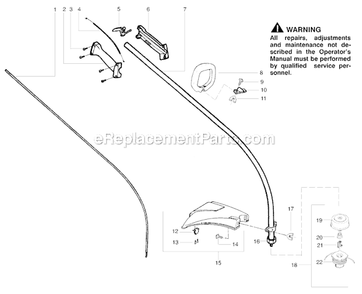 Page B Diagram and Parts List for FEATHERLITEEXTREMEFX25 Type 2 Weed Eater Trimmer